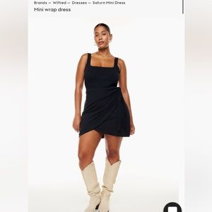 Aritzia Wilfred Saturn Mini Dress Black Size Medium